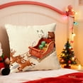 thumbnail image 4 of Lilixerw Embroidery Christmas Pillow Covers Cartoon Animal Bear Fox Print Cotton Linen Decorative Throw Pillow Cover,Cushion Cover 18x18 Inch, 4 of 6