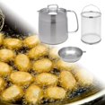 thumbnail image 2 of XYCCA Stainless Steel Deep Fryer Pot Frying Basket Nonstick French Fries Pot Small Deep Fryer Pot for Onion Rings Restaurant Picnic, Style A 1.5L-0625, 2 of 5