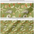 thumbnail image 2 of Soimoi Green Cotton Voile Fabric Stripe,Seashell & Starfish Ocean Decor Fabric Printed Yard 42 Inch Wide, 2 of 7