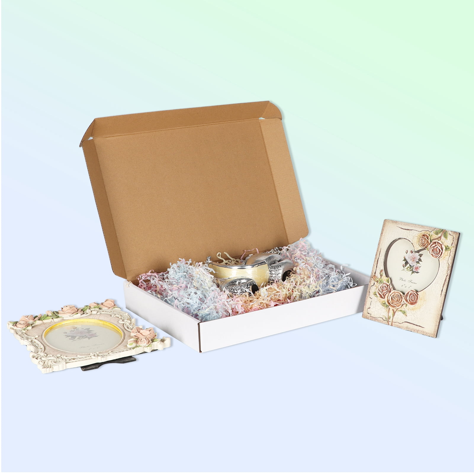 13x10x2 Shipping Boxes Set of 25, White Corrugated Cardboard Box for Small Business
