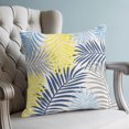 thumbnail image 4 of Pillow Covers 16x16 Set of 2, Blue Yellow Grey Palm Leaves Throw Pillow Covers Decorative Couch Cushion Cover, Summer Botanical Tropical Leaf Microfiber Soft Pillowcases for Bedroom Living Room Sofa, 4 of 9