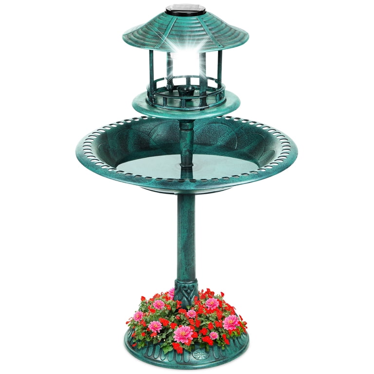 Best Choice Products Solar Bird Bath Fountain, Green photo 1