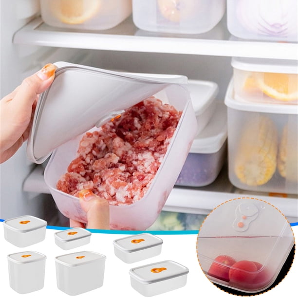 Recipientes de almacenamiento de alimentos aptos para microondas y frigoríficos - Juego de plástico sin BPA de 6 piezas con tapas (310 ml a 2050 ml) - Apilables, herméticos y aptos para lavavajillas