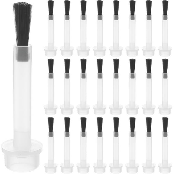 100Pcs Plastic Nail Polish Replacement Brushes for Manicure Glue Powder White 4.6x1.1cm