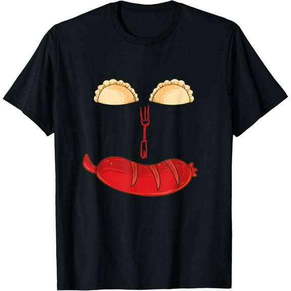 Humorous Pierogi and Kielbasa Smile - Funny Polish Food T-Shirt