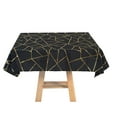 thumbnail image 4 of BalsaCircle 54" x 54" Black Gold Metallic Geometric Design Square Polyester Table Overlay Tablecloths, 4 of 8
