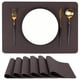 thumbnail image 1 of Manteles Individuales Reversibles Marrón  Juego de 6 Tapetes de Mesa Impermeables, Resistentes al Calor y Fáciles de Limpiar  Elegantes, Duraderos y Perfectos para el Uso Diario o Reuniones, 1 of 7