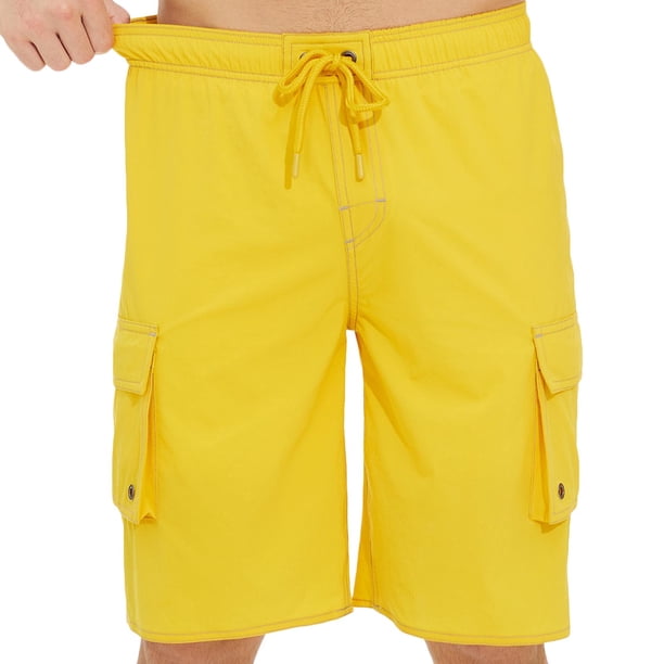Ceisia Men's Spring Summer Solid Color Gift Elastic Waist Drawstring Swimming Trunks - Lightweight Beach Casual Pocket Shorts