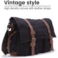 thumbnail image 3 of HSHDLDF Retro Unisex Canvas Leather Messenger Shoulder Bag Fits 13.3" Laptop, 3 of 7