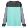 thumbnail image 1 of Gibobby Playera Térmica Ligera Camiseta ajustada de cuello redondo de manga larga con bloqueo de color de otoño e invierno（Aqua， S), 1 of 4
