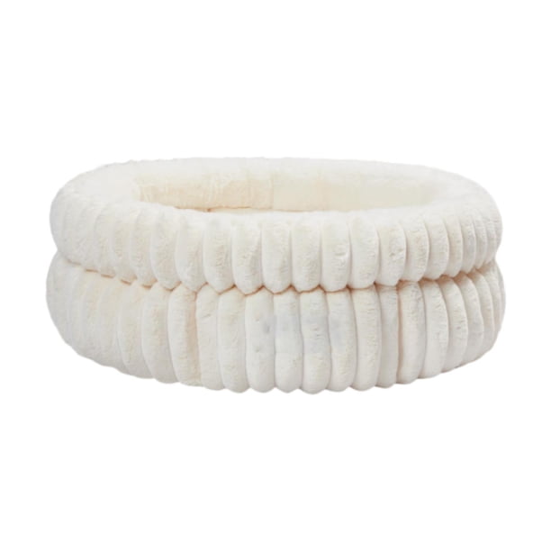 Cama para perros y gatos, cojín para perros, caseta para dormir, nido para cachorros en interiores de invierno beige 50cmx50cmx18cm