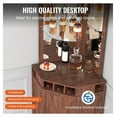 thumbnail image 6 of Corner Bar Cabinet, Wine Cabinet for Liquor & Glasses, Freestanding Farmhouse Buffet, Black Walnut, 6 of 7