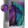 thumbnail image 3 of Abstract Art Purple Shower Curtain Set ，Waterproof Fabric Shower Curtains Blue Gold Marble Texture Shower Curtains for Bathroom,Bathroom Decor 72"x72", 3 of 6