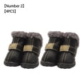 thumbnail image 3 of Billuyoard 4pcs zapatos para mascotas botas de nieve impermeables cuero de la PU calzado de invierno para mascotas Ropa para mascotas negro Tipo 2 Billuyoard PT000057-07B, 3 of 6