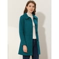 thumbnail image 3 of INSPIRE CHIC Manteau Trench d'Hiver pour Femme à Col Rabattu, Simple Boutonnage, Bleu Lac, TG, 3 of 6
