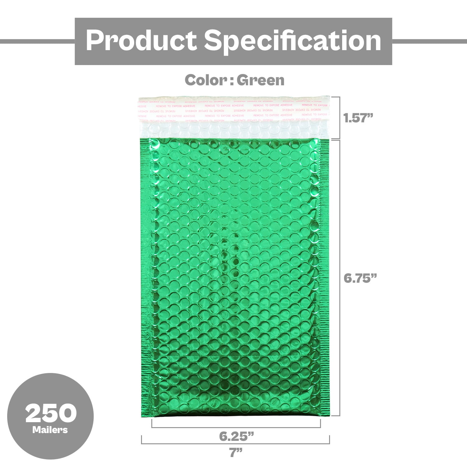 MMBM Gold Poly Bubble Mailers 250 PCS Shipping Mailing Padded Envelopes Self-Seal Bags 7" x 6.75"