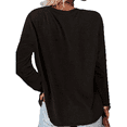 thumbnail image 6 of ZEHJUHAN Women's Plus Size 3-Pack Long Sleeve Shirts - Crew Neck Loose Fit Tunics for Casual Wear White Black Fuchsia，1XL, 6 of 15