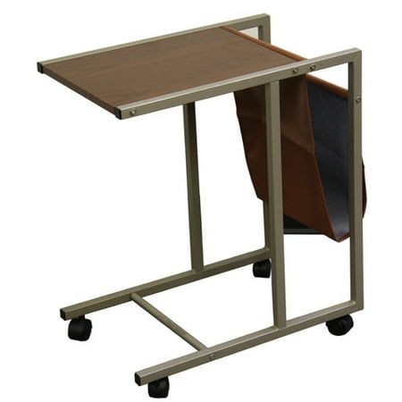 24 25 Tall Portable Metal Laptop Cart Desk Wood Grain Print