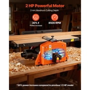 KFFKFF 8-Inch Spiral Benchtop Jointer, 2 HP 8500 RPM Wood Jointer with 18-Blade Cutterhead, Extendable Cast Aluminum Table, Adjustable Fence, 1/8-Inch Depth Capacity for DIY Woodworking