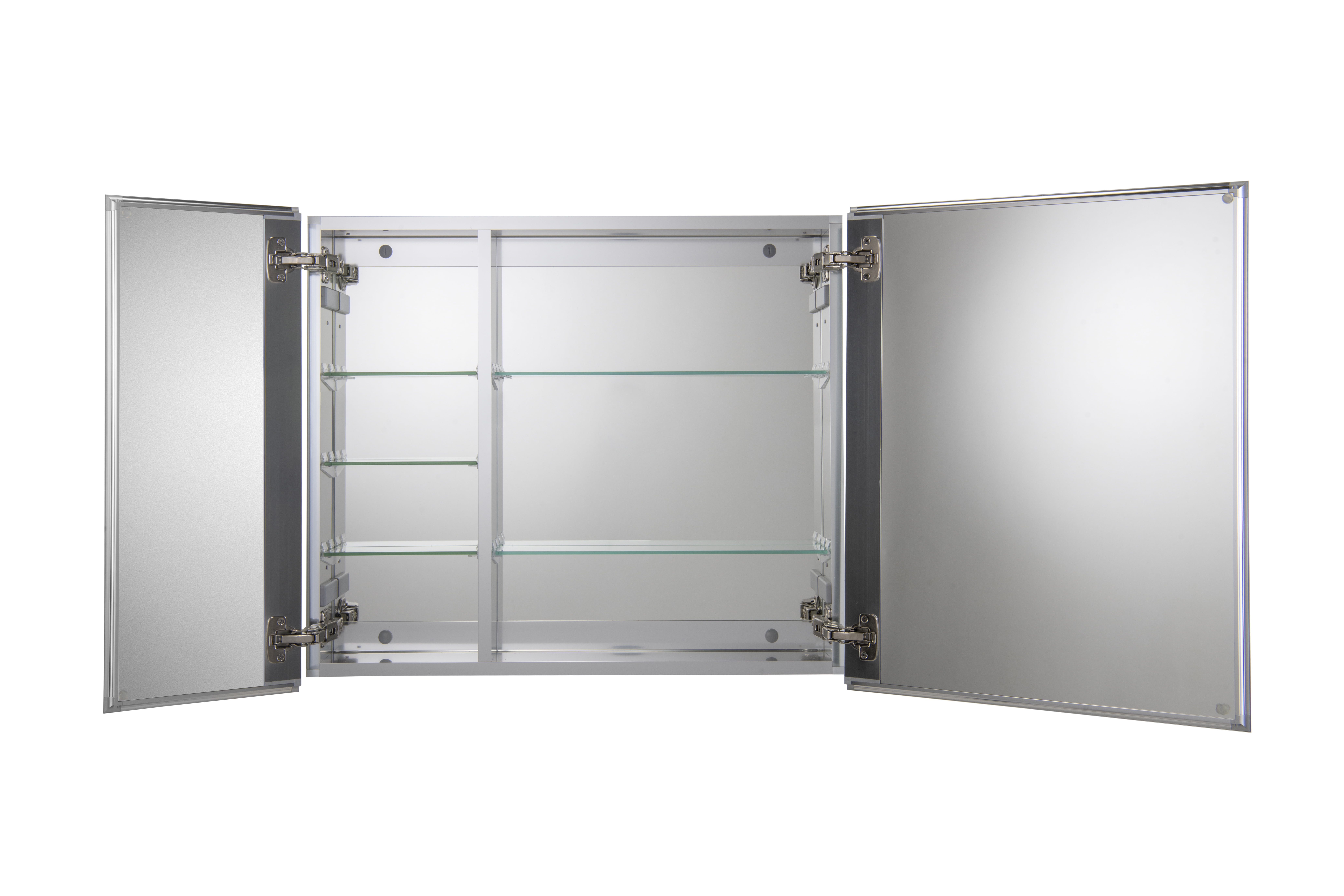 Croydex Williams Double Door Aluminium Bathroom Medicine Cabinet with Mirror in Silver (30X26in)
