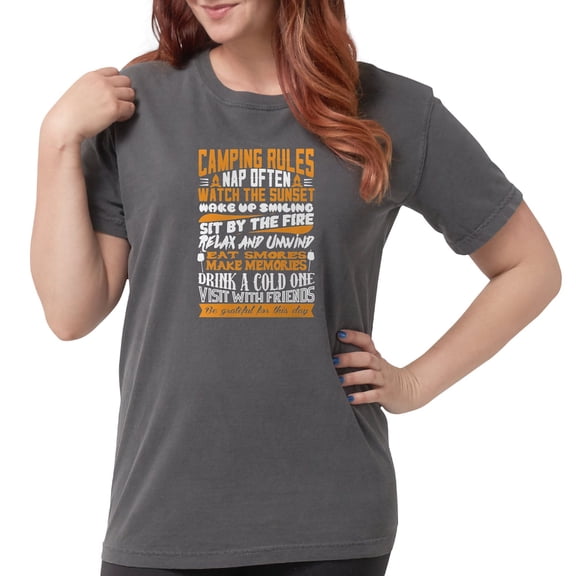 CafePress - Camping Rules T Shirt - Womens Comfort Colors® Shirt