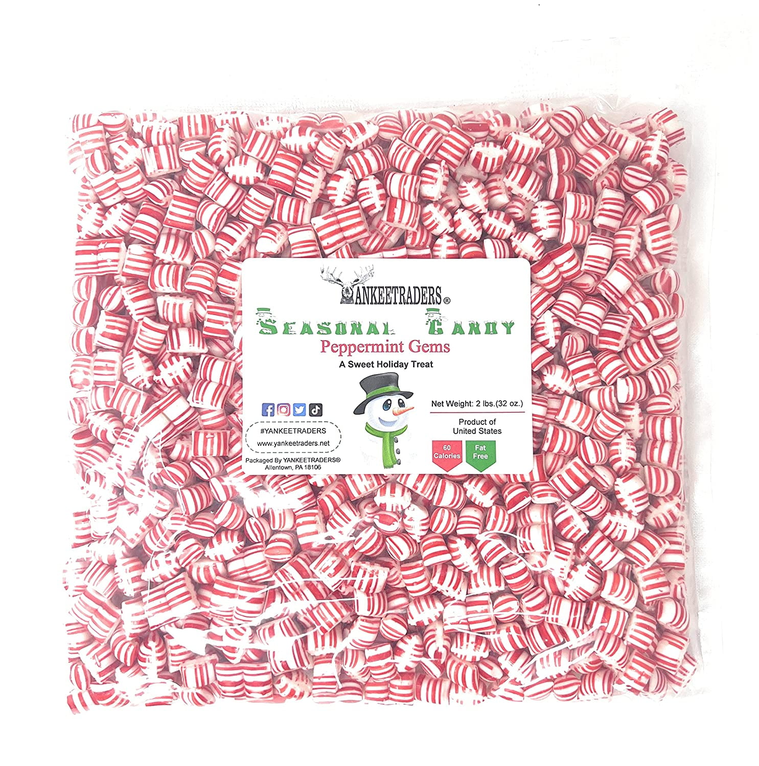 YANKEETRADERS® Peppermint Gems Candy, 2 lbs.