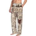 thumbnail image 2 of Balery Abstract Coffee Pattern With Letters print Men's Pajama Pants,Ultra Lightweight Pjs,Lounge Pant-Small, 2 of 9