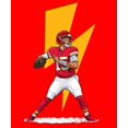 thumbnail image 4 of Game Garment Football Graphic Tee Kansas City Quarterback Throw Lightning Mens T-Shirt - QB#15 Red XS-3XL, 4 of 5