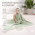 thumbnail image 5 of Comfy Cubs Hooded Baby Towels 1-Pack, Large 32" x 32" - 6 Layer, 100% Muslin Cotton, Sage, 5 of 6