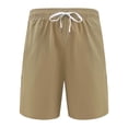 thumbnail image 4 of Dagegui Quick Dry Beach Shorts for Men Lightweight Breathable Summer Shorts Drawstring Elastic Waist Casual Shorts with Pocket Khaki L, 4 of 5
