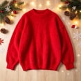 thumbnail image 4 of Babcutegg Mens Fuzzy Fleece Sweater Crew Neck Knit Long Sleeve Fall Winter Warm Casual Sweaters Size 2XL, 4 of 5