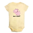 thumbnail image 2 of Am I Cute? Funny Rompers For Babies, Animal Pig Pattern Jumpsuit, Newborn Baby Unisex Bodysuits, Infant Jumpsuits, Toddler 0-24 Months Kids One-Piece Oufits, 2 of 5