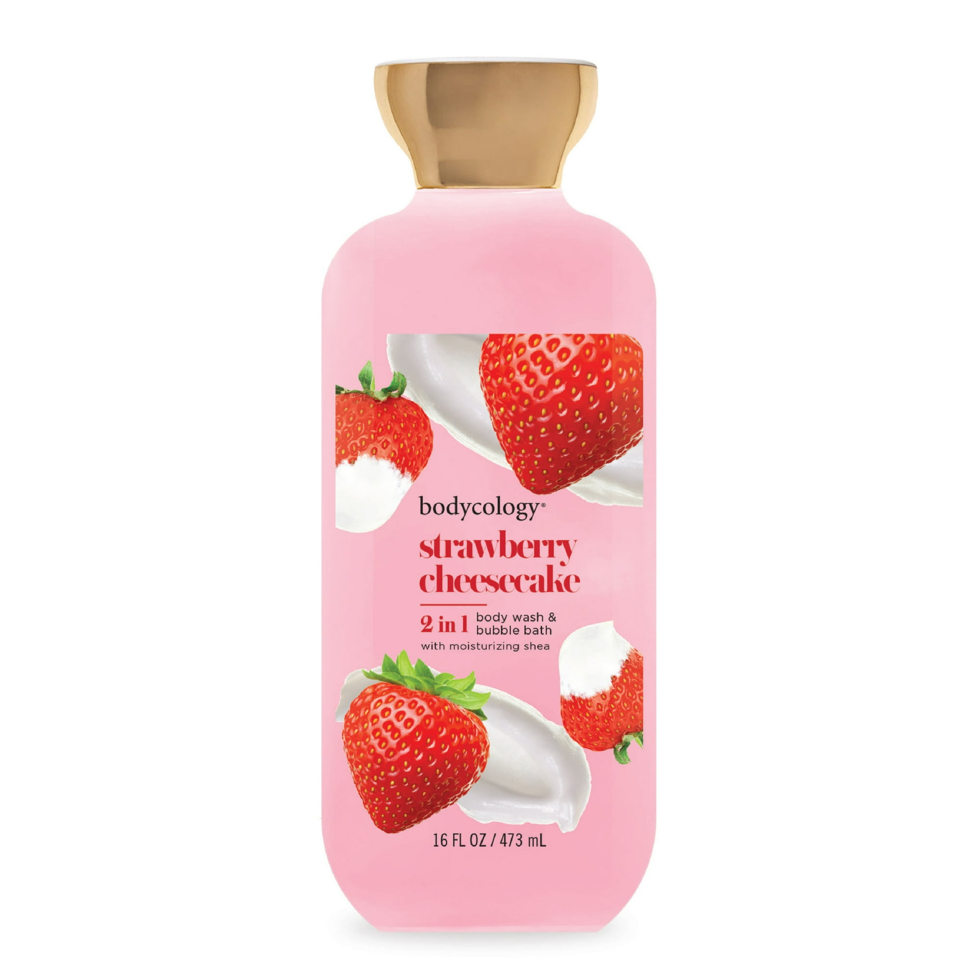 Bodycology Strawberry Cheesecake 2-in-1 Body Wash & Bubble Bath, 16 fl oz