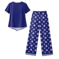thumbnail image 6 of Women's Leaf Print Two-Piece Set, Asymmetric Top with Wide-Leg Cropped Pants, 6 of 6