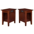 thumbnail image 1 of Home Square 2 Piece Wood Nantucket Charger Chair Side Table Set in Walnut, 1 of 6