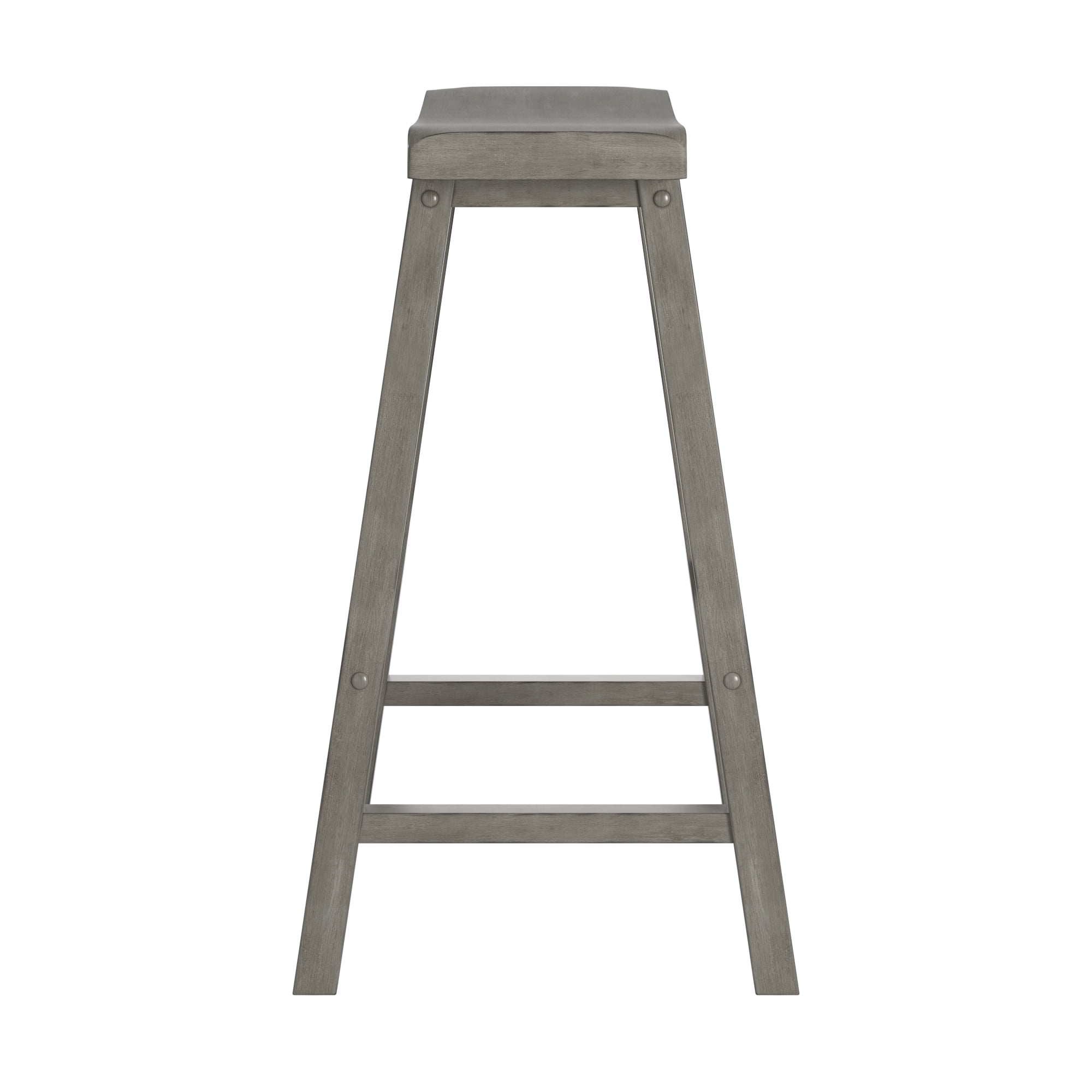 Weston Home Ashby Saddle Seat Backless 29-inch Bar Height Stools, Antique Grey (Set of 2)