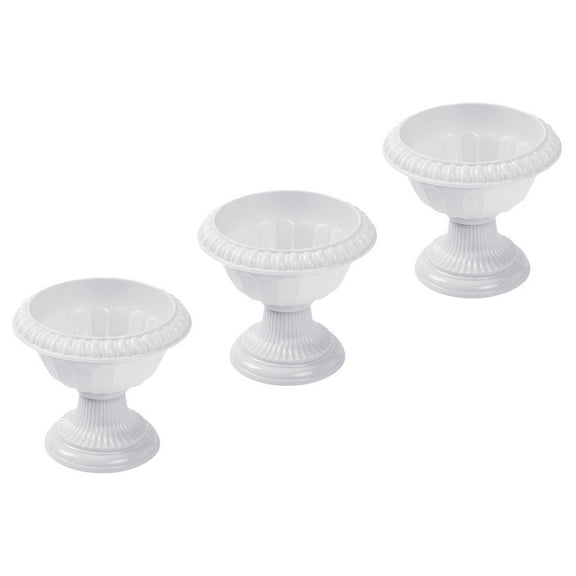 3 Pcs Roman Basin Guidepost Plant Planters for Outdoor Plants Pot Cylinder Vases White
