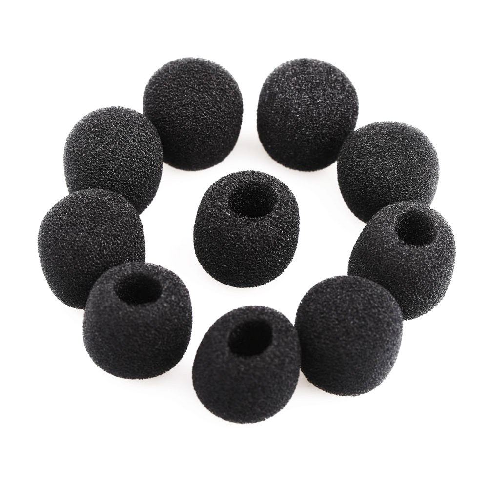 15pcs Small Foam Mic Windshiled Windscreen Covers for Lavalier Lapel Microphone (Black