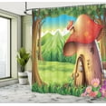 thumbnail image 5 of Ambesonne Mushroom Shower Curtain, Mountain Daisies Woods, 69"Wx75"L, Scarlet Pale Brown Green, 5 of 5