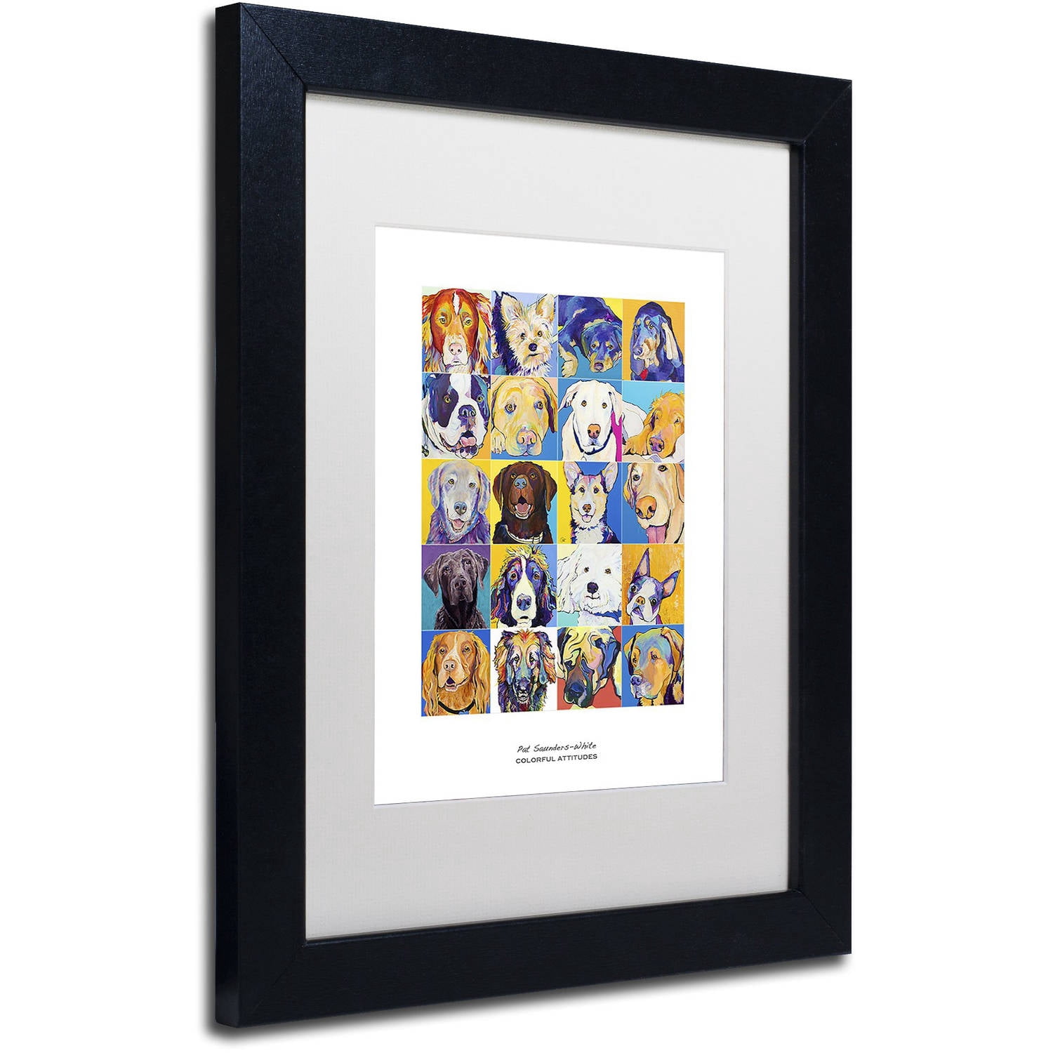 Trademark Fine Art "Colorful Attitudes Poster" Canvas Art by Pat Saunders-White, White Matte, Black Frame