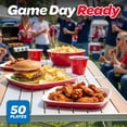 thumbnail image 6 of GoBig Red Plastic Disposable Plates - 50 Count 8 Inch - Square Heavy Duty Red Cup Party Plates, 6 of 6