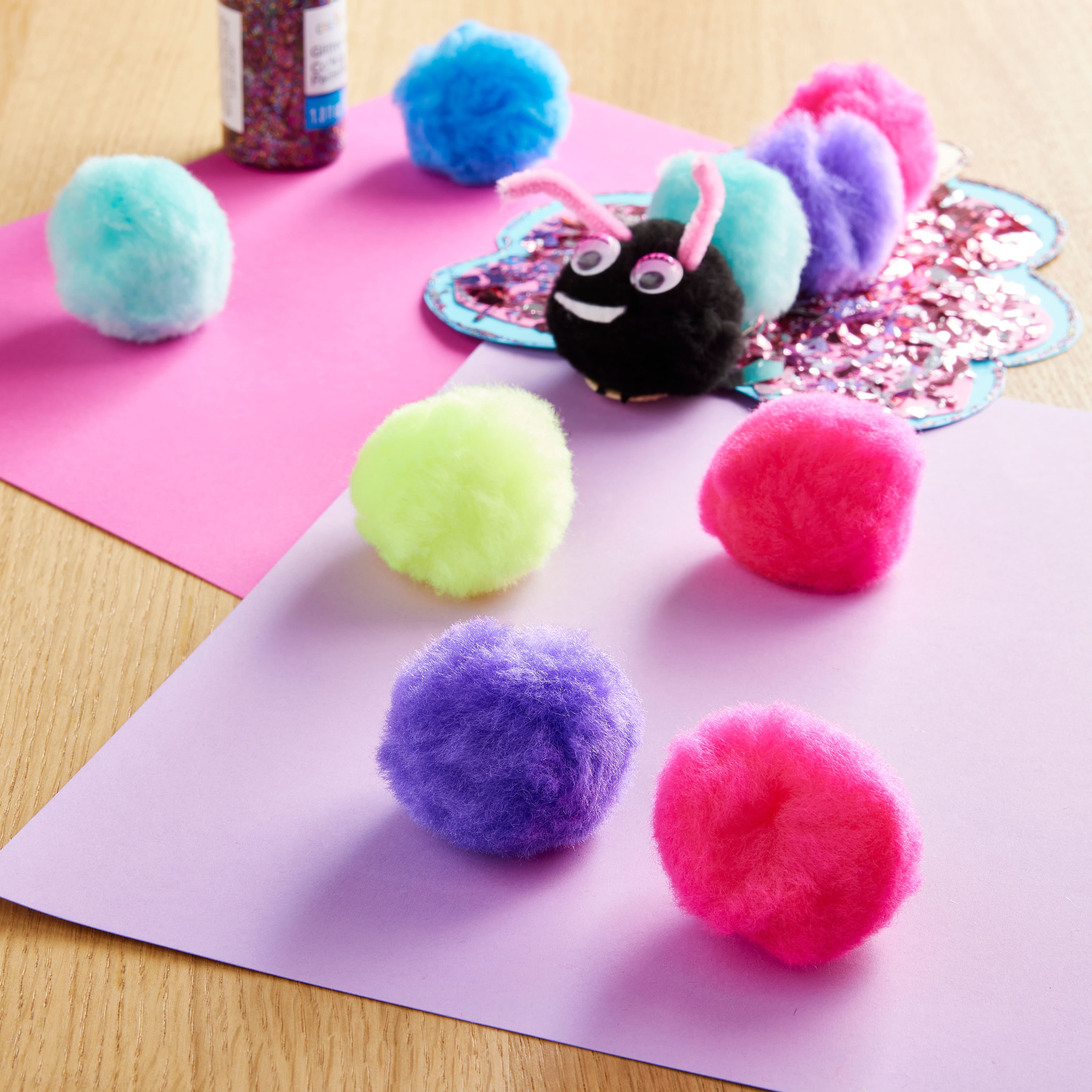 Pom Poms Bright Variety of Colors, 0.50 to 2 Inch, Value Pack of