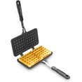 thumbnail image 1 of Cast Iron Waffle Maker, Non-stick Aluminum Cookware Two Piece Hinged Non Electric Baking Pan for Stovetop or Grill Square Design, 8.5 x 13.2inch -, 1 of 4