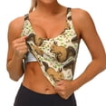 thumbnail image 3 of Uemuo Cute Squirrel with Green Leaves Pattern Women's Sports Bra - High Impact Support, Breathable, and Comfortable Athletic Bra for Running, Yoga, and Workouts, 3 of 9