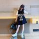 thumbnail image 1 of Vestido de verano de manga corta con falda y camiseta para niña, ropa deportiva de moda para niña de largo medio y grande, 1 of 6