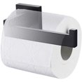 thumbnail image 2 of Portarrollos de papel higiénico, dispensador y colgador de pared para baño y cocina, acero inoxidable (negro mate), 2 of 8