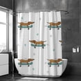 thumbnail image 2 of Coolnut Bath Shower Curtain Liners Dachshund On Skateboard 60x72in Polyester Waterproof with 12 Curtain Hooks, 2 of 6