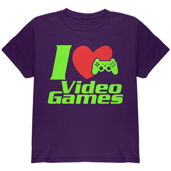 I Heart Video Games Gen 2 Youth T Shirt Purple YSM