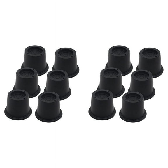 6Pack Furniture Risers Black Bed Risers 2.3 Inch for Sofa,Couch,Desk