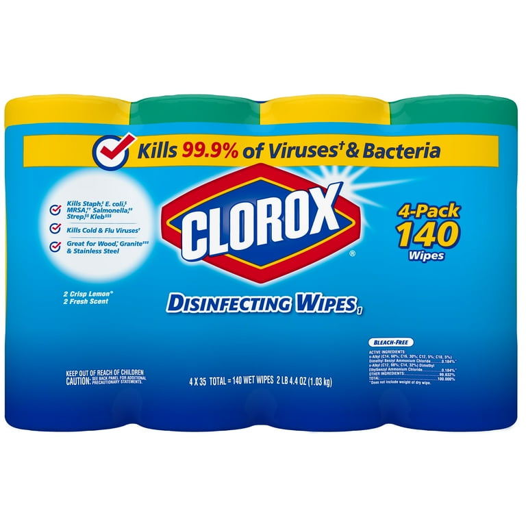 Clorox Disinfecting Wipes 140 Count Value Pack Bleach Free Cleaning Wipes 4 Pack 35 Count Each